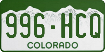 CO license plate 996HCQ