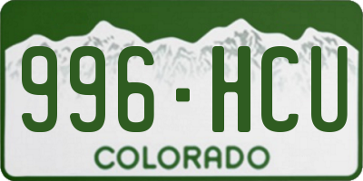 CO license plate 996HCU