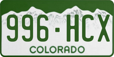 CO license plate 996HCX