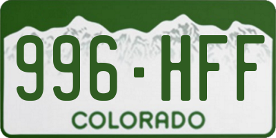 CO license plate 996HFF