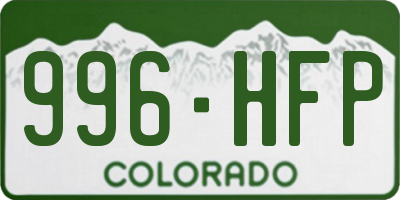 CO license plate 996HFP