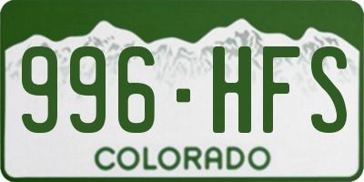 CO license plate 996HFS