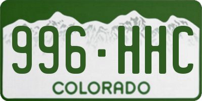 CO license plate 996HHC