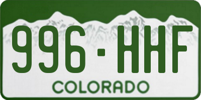 CO license plate 996HHF
