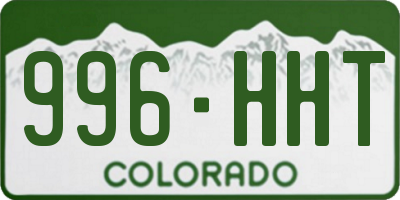 CO license plate 996HHT