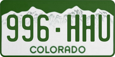 CO license plate 996HHU