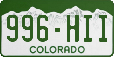 CO license plate 996HII