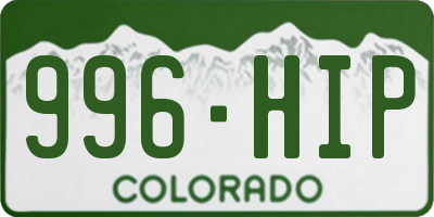 CO license plate 996HIP