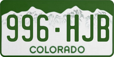 CO license plate 996HJB