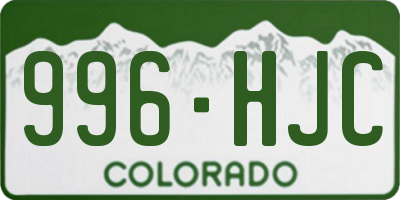 CO license plate 996HJC
