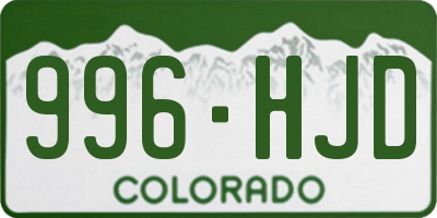 CO license plate 996HJD