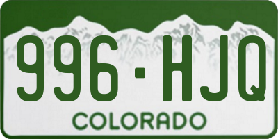 CO license plate 996HJQ