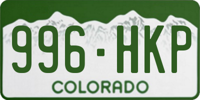 CO license plate 996HKP