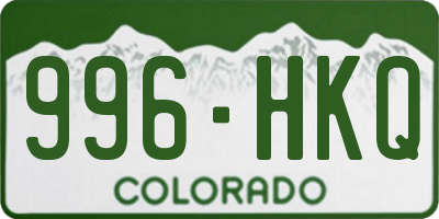 CO license plate 996HKQ
