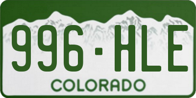 CO license plate 996HLE