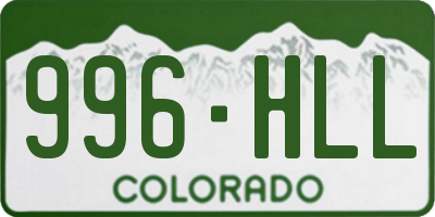 CO license plate 996HLL