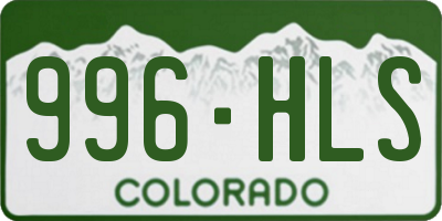 CO license plate 996HLS