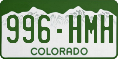 CO license plate 996HMH