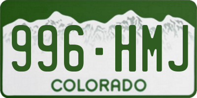CO license plate 996HMJ