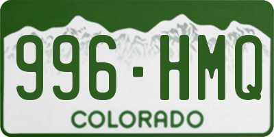 CO license plate 996HMQ