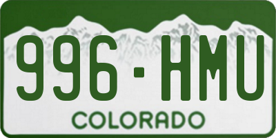 CO license plate 996HMU