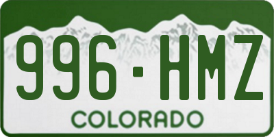 CO license plate 996HMZ
