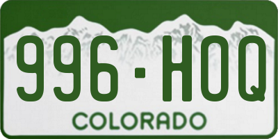 CO license plate 996HOQ