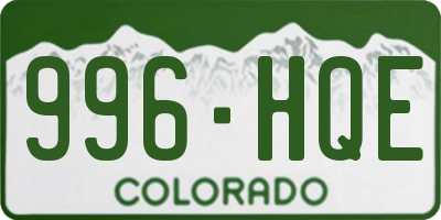CO license plate 996HQE