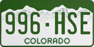 CO license plate 996HSE