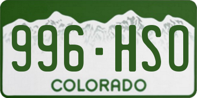 CO license plate 996HSO