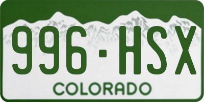 CO license plate 996HSX
