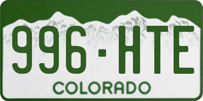 CO license plate 996HTE