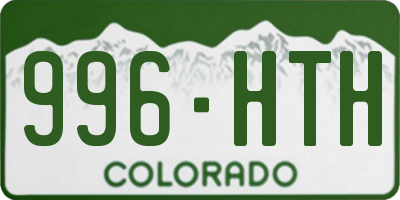 CO license plate 996HTH