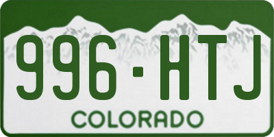 CO license plate 996HTJ