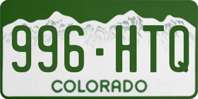 CO license plate 996HTQ