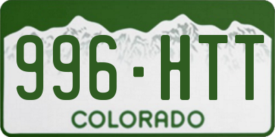 CO license plate 996HTT