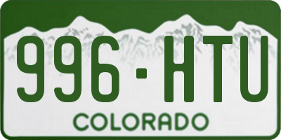 CO license plate 996HTU