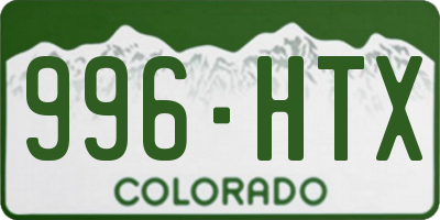 CO license plate 996HTX