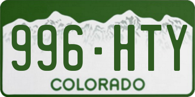 CO license plate 996HTY