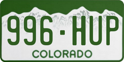 CO license plate 996HUP
