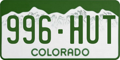 CO license plate 996HUT