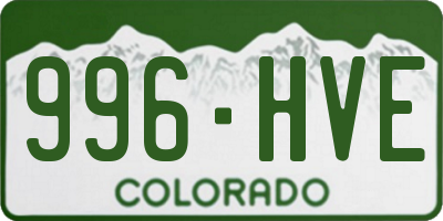 CO license plate 996HVE