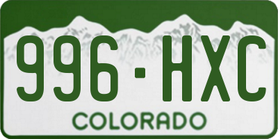 CO license plate 996HXC