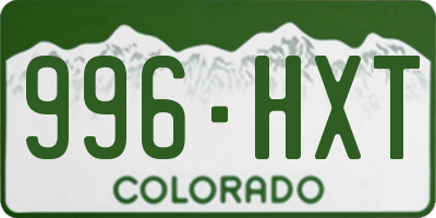CO license plate 996HXT