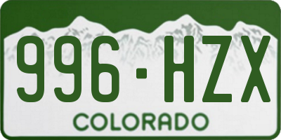 CO license plate 996HZX