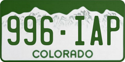 CO license plate 996IAP