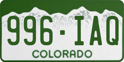 CO license plate 996IAQ