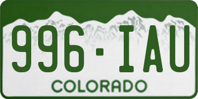 CO license plate 996IAU
