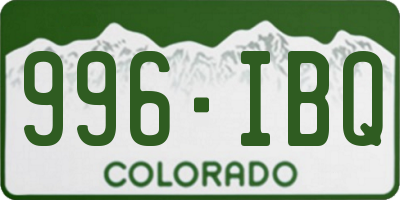 CO license plate 996IBQ