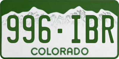 CO license plate 996IBR